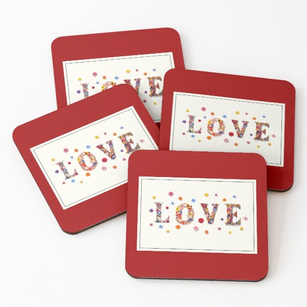 Item preview, Text Love, cute colorful flowers designed and sold by silent-violin.