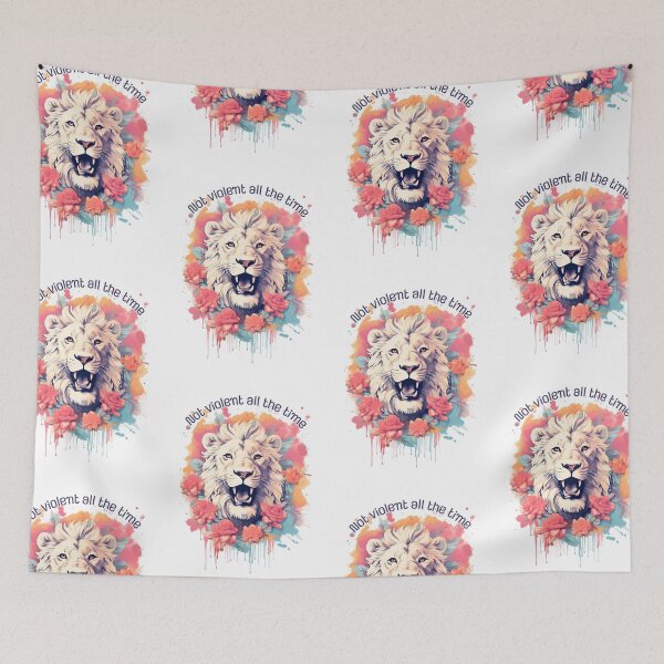 Item preview, Pastel Lion Art - Gentle Wildlife Illustration with Inspirational Message designed and sold by Blendfactor.