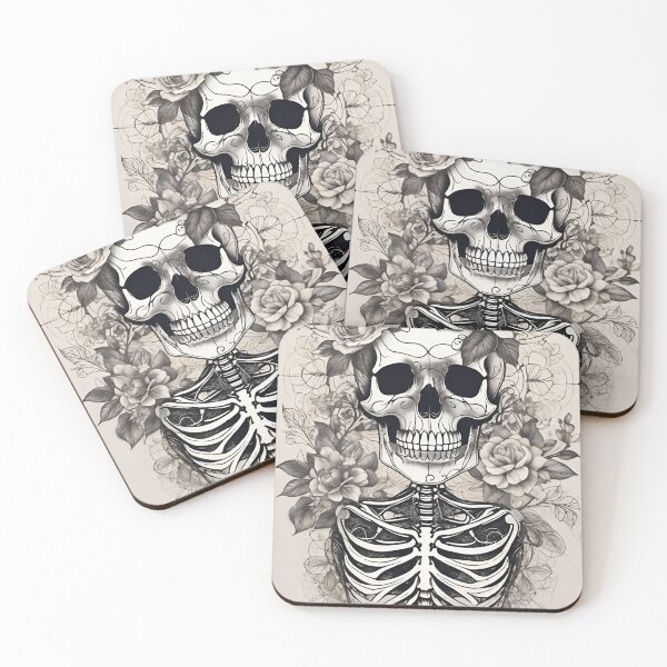 Item preview, Flowers skeleton designed and sold by MatrixTattoo.
