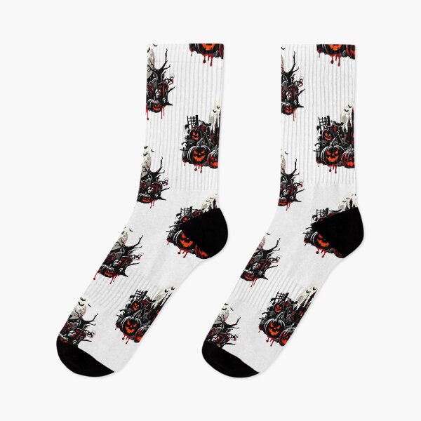Artikelvorschau, Spukschloss und Kürbisse erschrecken an Halloween entworfen und verkauft von AlejaJorgeShop.