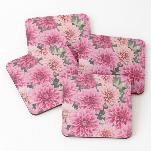 Item preview, Blush and hot pink dahlia pattern - all over flower design designed and sold by Edith Leyster.
