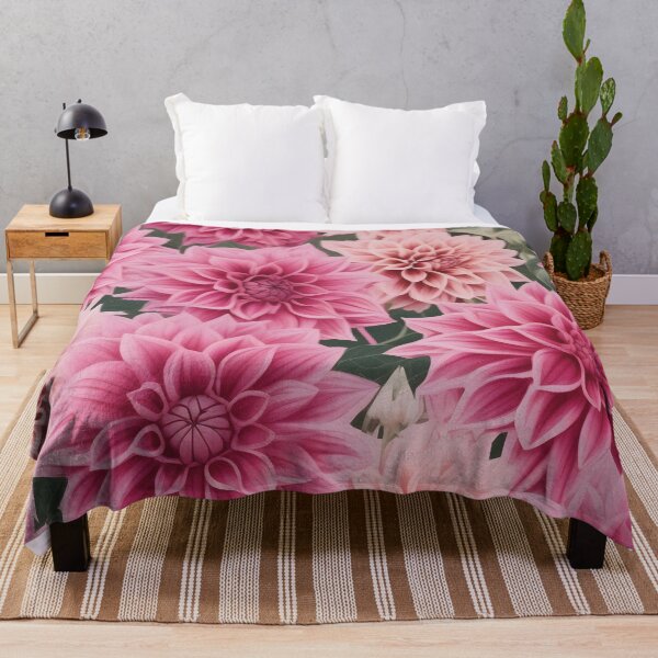 Item preview, Blush and hot pink dahlia pattern - all over flower design designed and sold by Edith Leyster.