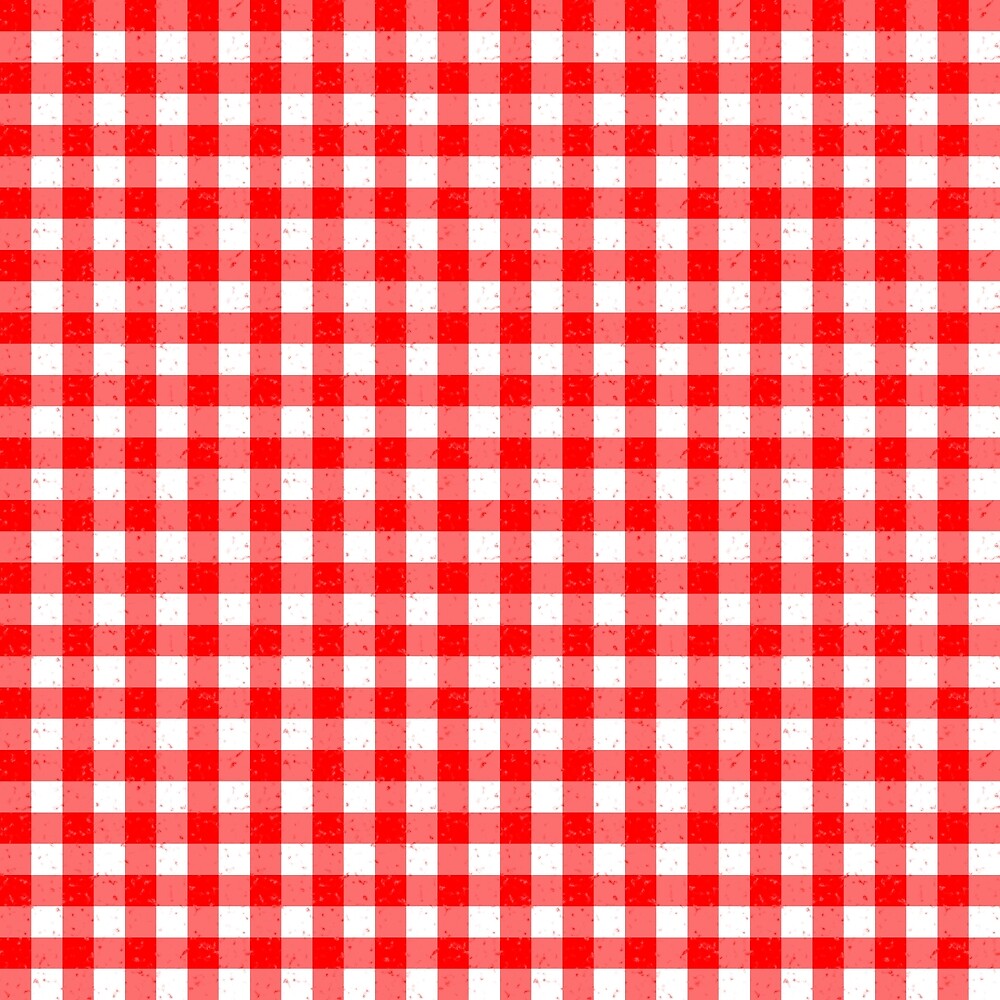 "Gingham Red and White Pattern" by MarkUK97 Redbubble