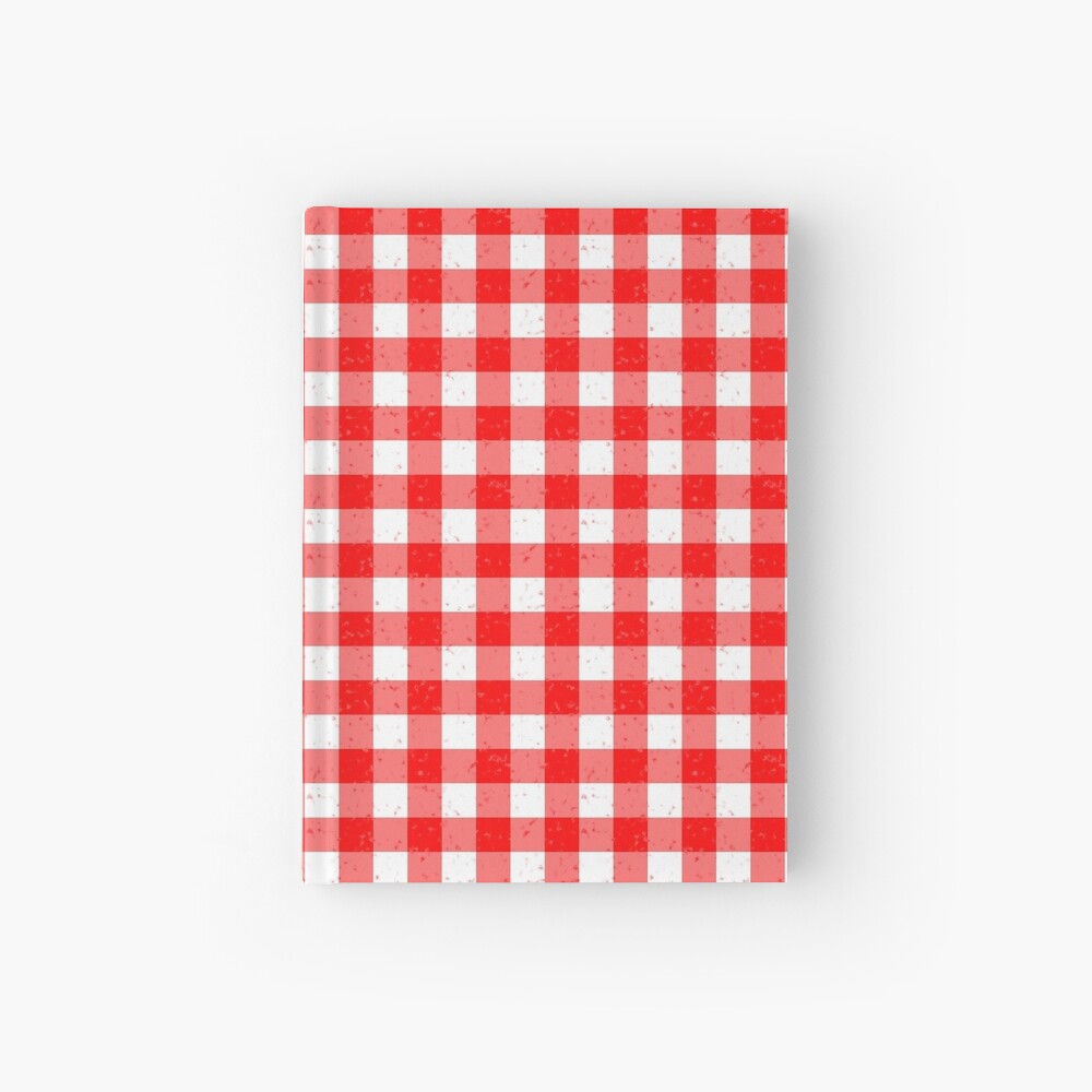 Gingham Red and White Pattern Hardcover Journal