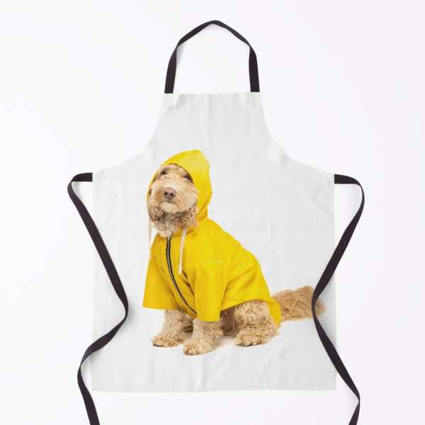 Item preview, Cockapoo in yellow raincoat on a white background designed and sold by bailey-cooper.