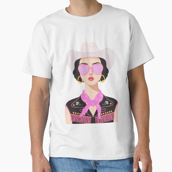 Boho Cowgirl Girly Portrait Classic T-Shirt