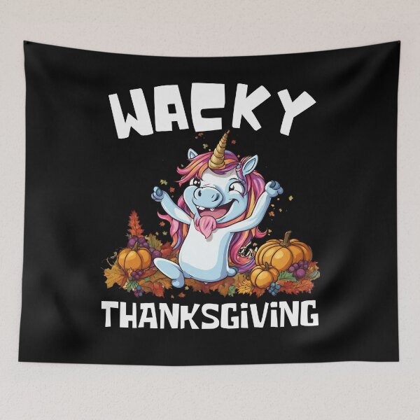 Item preview, Funny Wacky Thanksgiving Pumpkin Parade Crazy Beard Unicorn Black Friday Shopping Family Reunion Gathering  designed and sold by BunBuntheDog-.