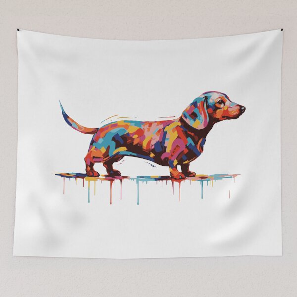 Item preview, Dachshund dog art, paint splashes designed and sold by iclipart.