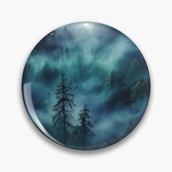 Item preview, Green light foggy pine forest dawn designed and sold by zand-n-zive.