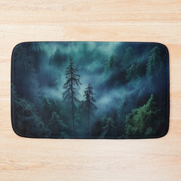Item preview, Green light foggy pine forest dawn designed and sold by zand-n-zive.