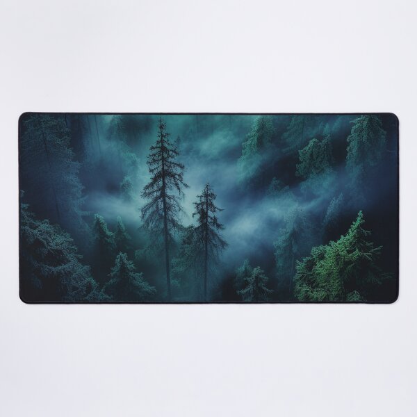 Item preview, Green light foggy pine forest dawn designed and sold by zand-n-zive.