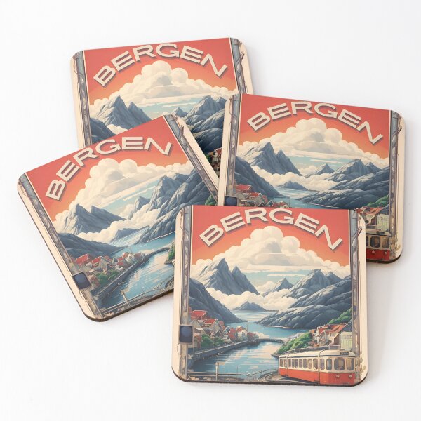 Item preview, Vintage Bergen Poster: Captivating Norwegian Beauty designed and sold by Ceemko's Vintage Corner.