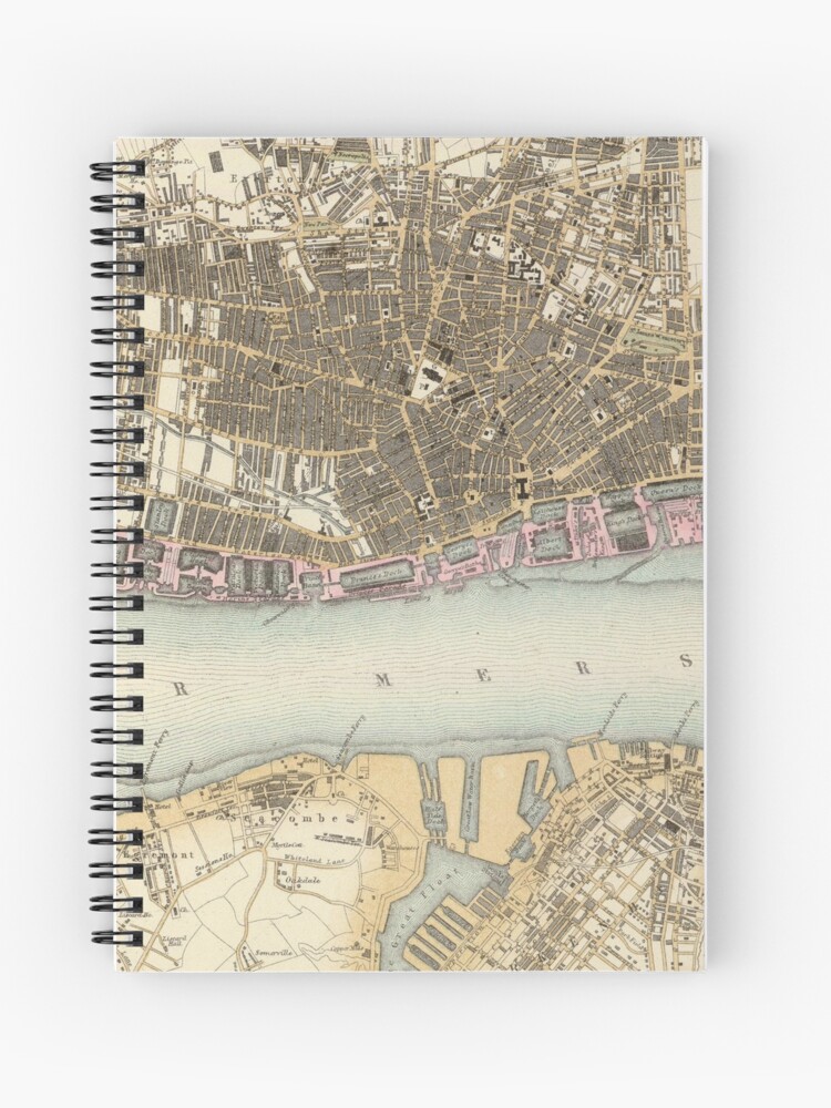 Cuaderno De Espiral Mapa Vintage De Liverpool Inglaterra 1872 De Bravuramedia Redbubble