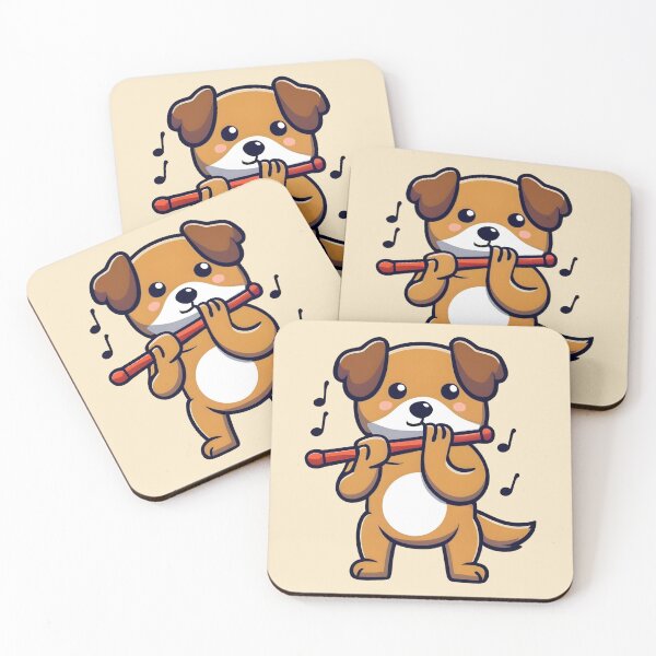 Item preview, Flute Dog. Cute Dog Playing The Flute Cartoon designed and sold by PMCreative.