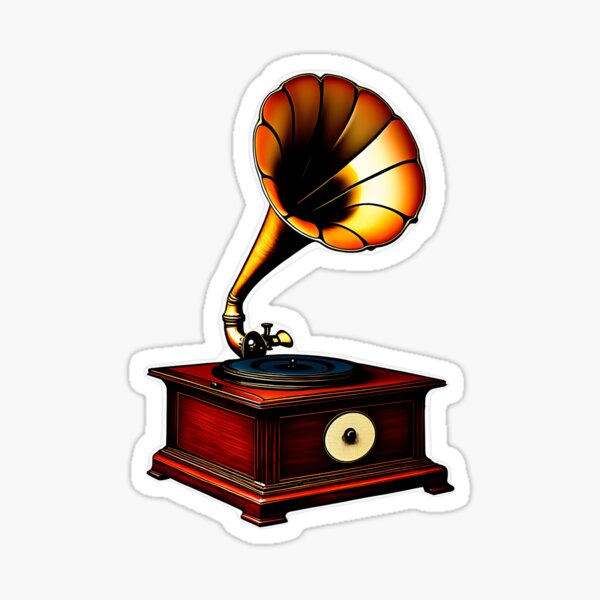 Ancient gramophone phenomenal sound Sticker