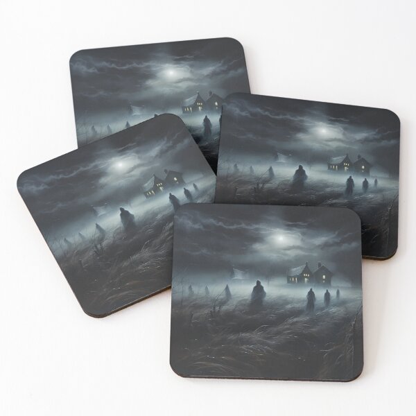 Item preview, Ghosts and zombies in the fog creepy horror scense designed and sold by Baba  Yaga's Cards.