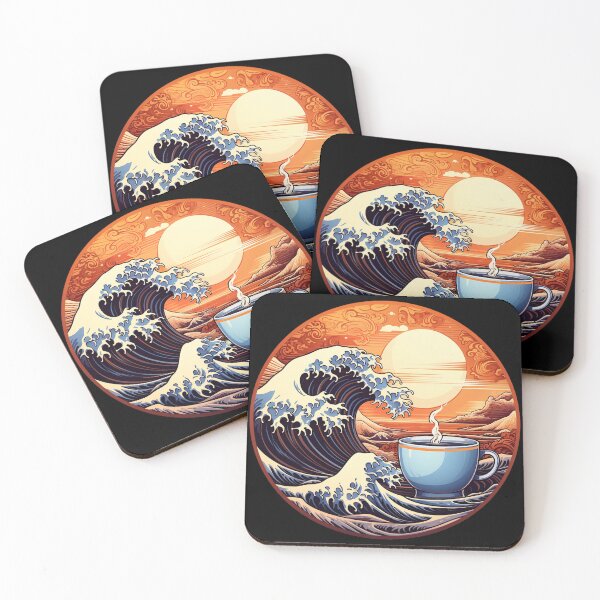 Item preview, The Great Coffee Wave Off Kanagawa designed and sold by zand-n-zive.