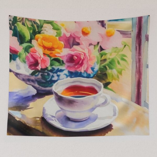 Item preview, Tea Time at the Garden in Loose Watercolor Painting designed and sold by MyArt23.