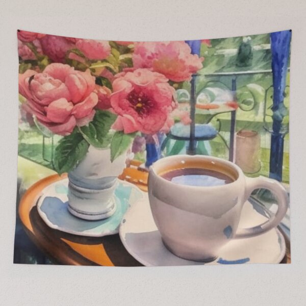 Item preview, Tea Time at the Garden in Loose Watercolor Painting designed and sold by MyArt23.