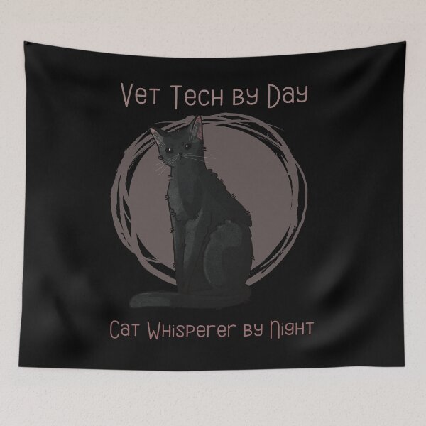 Item preview, Vet Tech By Day, Cat Whisperer By Night - Black Cat designed and sold by FelineEmporium.