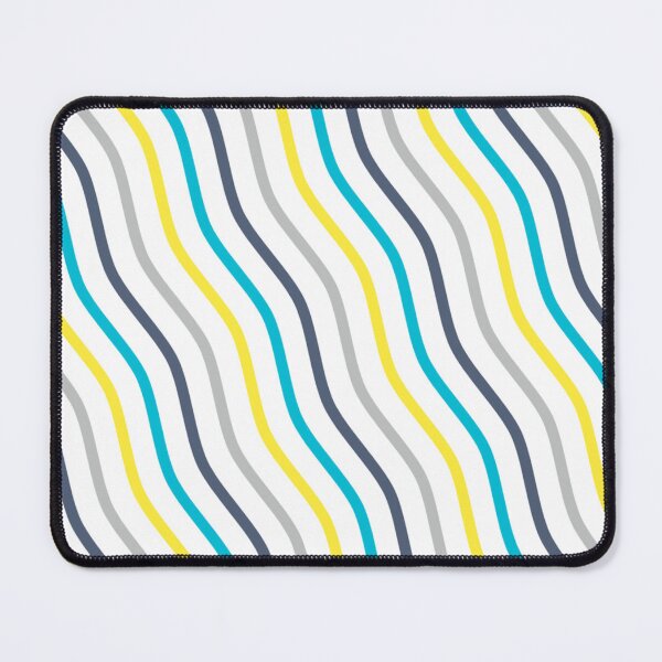 Item preview, Blue Sunny Yellow Gray Wavy Lines Curves Stripes Sinusoid Diagonal Summer Ocean Sea Beach Vacations Sand Pattern designed and sold by PenguinForests.