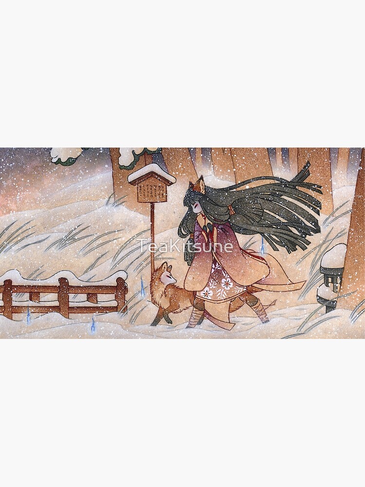Artwork view, A Blustery Winter Journey designed and sold by TeaKitsune