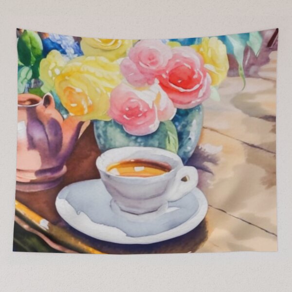 Item preview, Tea Time at the Garden in Loose Watercolor Painting designed and sold by MyArt23.