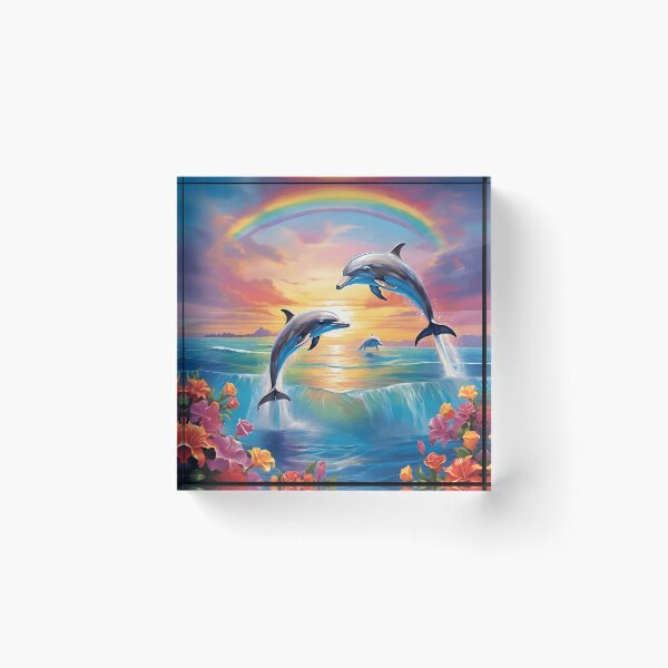 Item preview, Sunset Rainbow Dolphins designed and sold by Shiwwa.