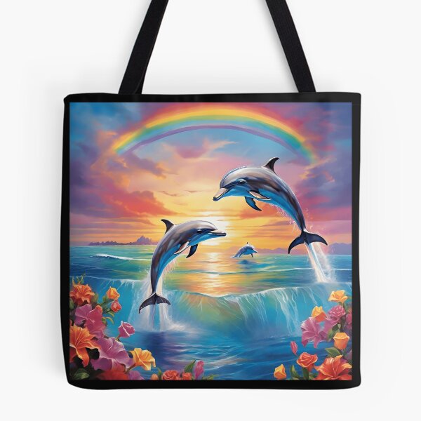 Item preview, Sunset Rainbow Dolphins designed and sold by Shiwwa.
