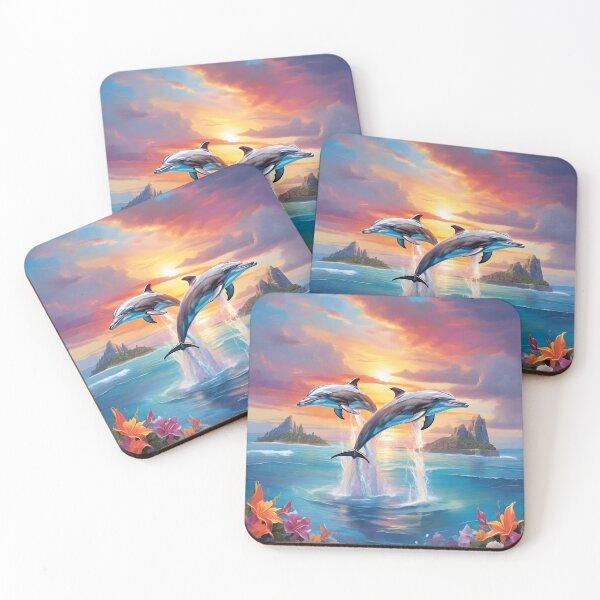 Item preview, Sunset Rainbow Dolphins designed and sold by Shiwwa.