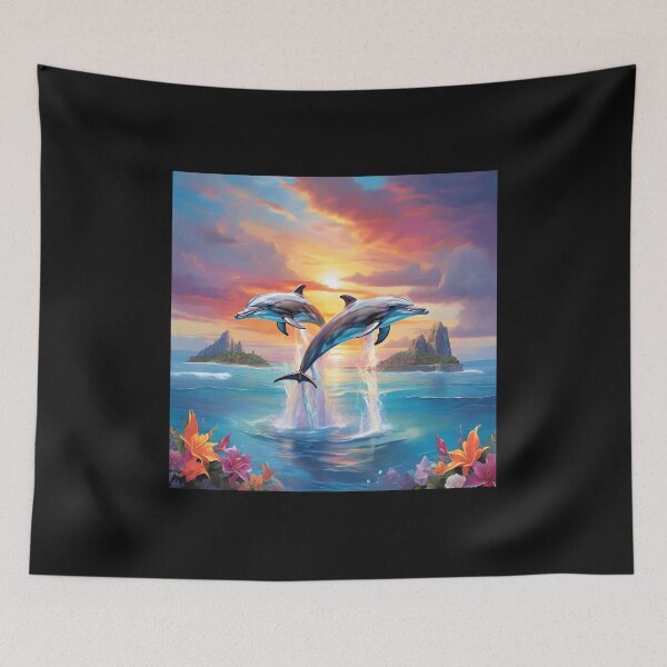 Item preview, Sunset Rainbow Dolphins designed and sold by Shiwwa.