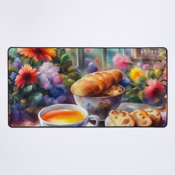 Artikelvorschau, Vintage-Gemälde des Frühstücks mit Blumen entworfen und verkauft von MyArt23.
