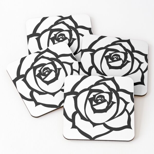 Item preview, Rose Black and White Clean Lines designed and sold by LDJBlank.
