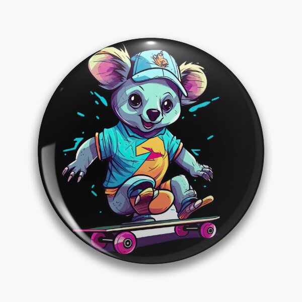 Item preview, Colorful laughing koala bear skating - a beautiful sight designed and sold by WallGemsArt.