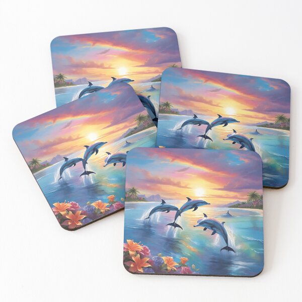 Item preview, Sunset Rainbow Dolphins designed and sold by Shiwwa.