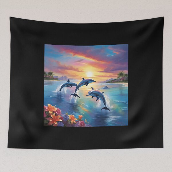 Item preview, Sunset Rainbow Dolphins designed and sold by Shiwwa.