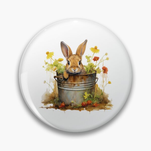 Item preview, Cute Rabbit Relaxing In An Old Bucket designed and sold by ZenEvoke.