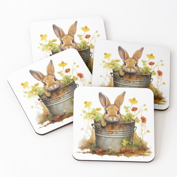 Item preview, Cute Rabbit Relaxing In An Old Bucket designed and sold by ZenEvoke.