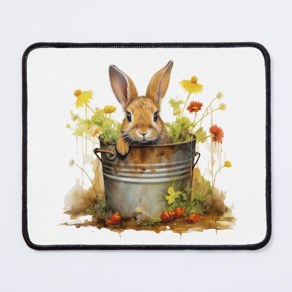 Item preview, Cute Rabbit Relaxing In An Old Bucket designed and sold by ZenEvoke.