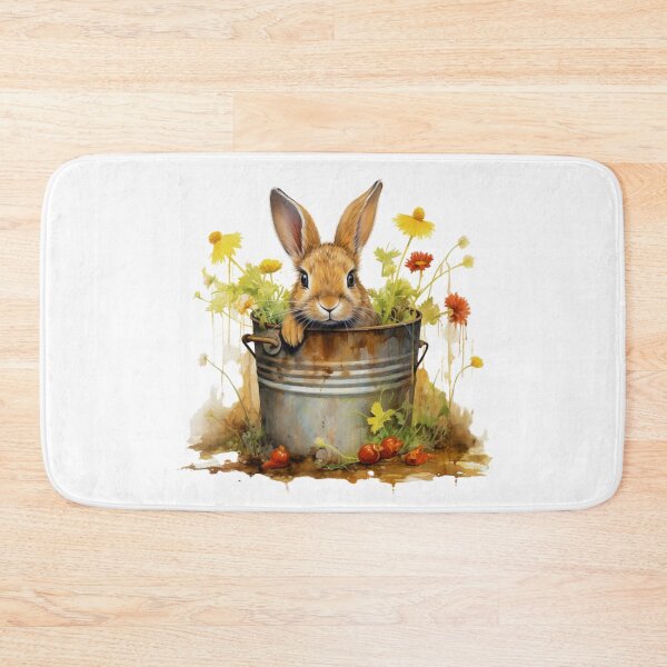 Item preview, Cute Rabbit Relaxing In An Old Bucket designed and sold by ZenEvoke.