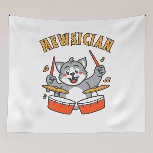 Item preview, Mewsician - Drum Player Cat Drummer Musician designed and sold by Anton Ashraf.