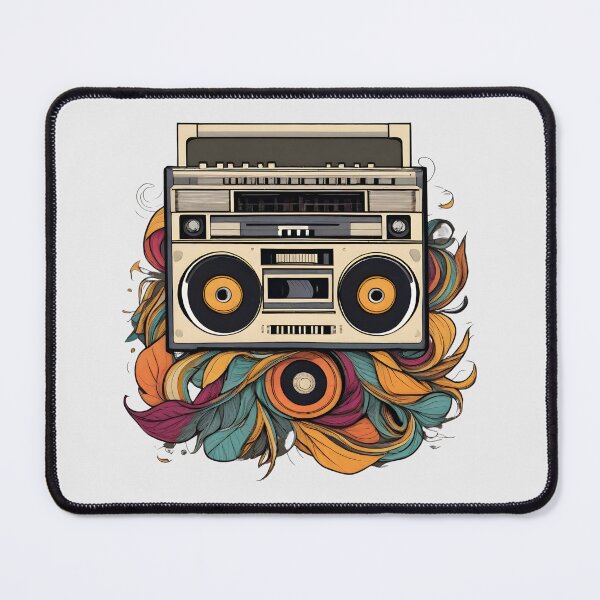 Item preview, An old radio with cassette tape transforming into a boombox designed and sold by ThePastinPrints.
