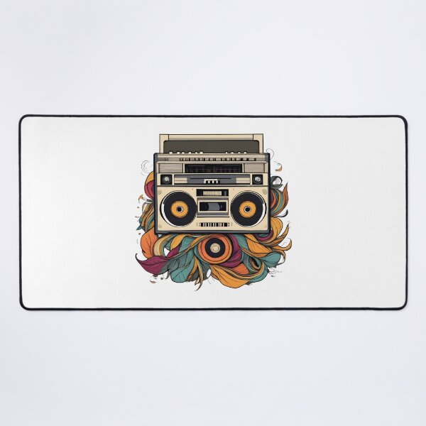 Item preview, An old radio with cassette tape transforming into a boombox designed and sold by ThePastinPrints.