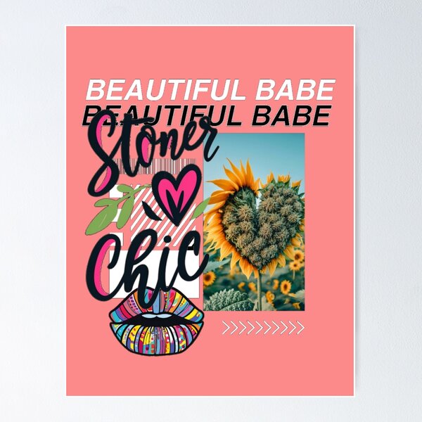Item preview, Beautiful Babe StonerChic Fun Funny Colorful Popart Style  designed and sold by ShopSunday.