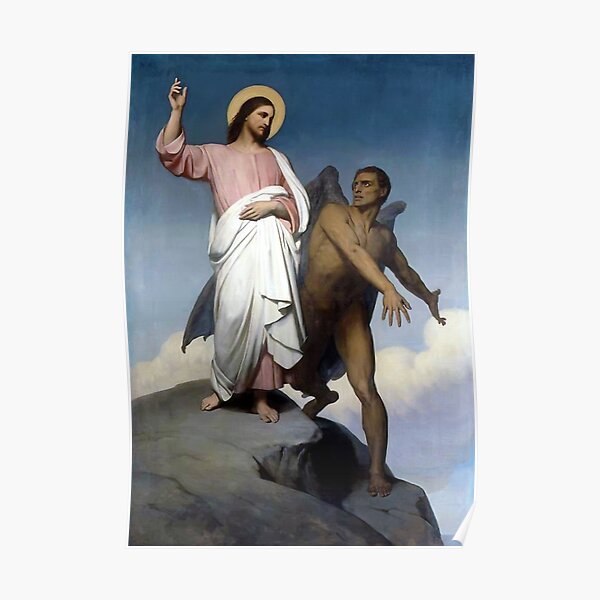 Vintage Ary Scheffer - The Temptation of Christ 1854 Fine Art Poster