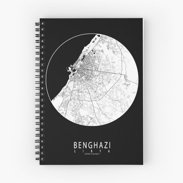 Item preview, Benghazi City Map of Cyrenaica, Libya - Full Moon designed and sold by deMAP.