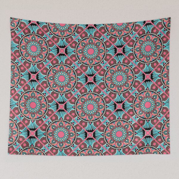 Item preview, Ultra Red Sunset on Sea Dot Mandala Diamond Tile designed and sold by Triplicate Limited.