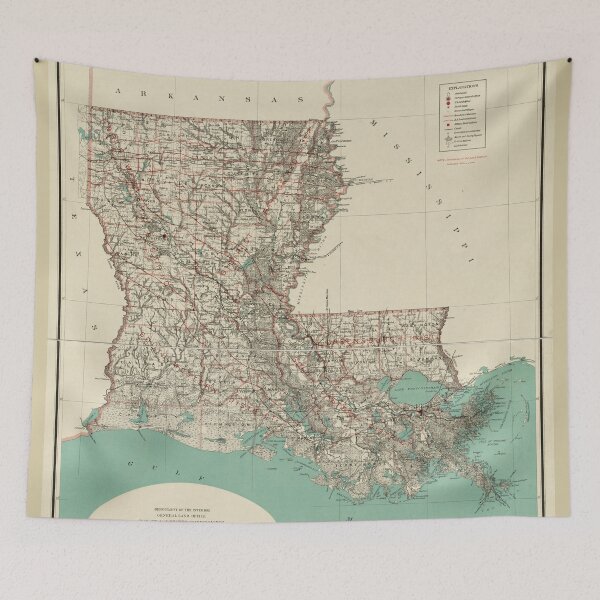 Item preview, Mapa antiguo de Luisiana (1887) designed and sold by BravuraMedia.
