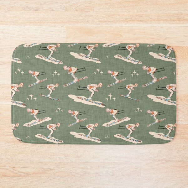 Item preview, Winter Sports - Retro Vintage Ski Green designed and sold by susycosta.