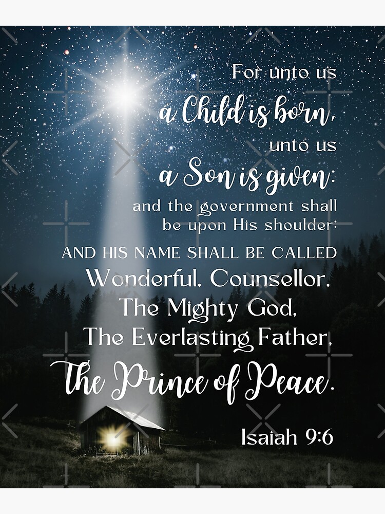 Isaiah 9:6, for Unto Us a Child is Born, Christmas Wall Art